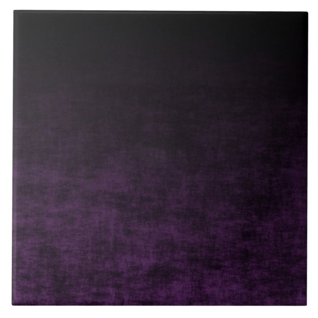 Black and Purple Grunge Ombre Texture Tile (Front)