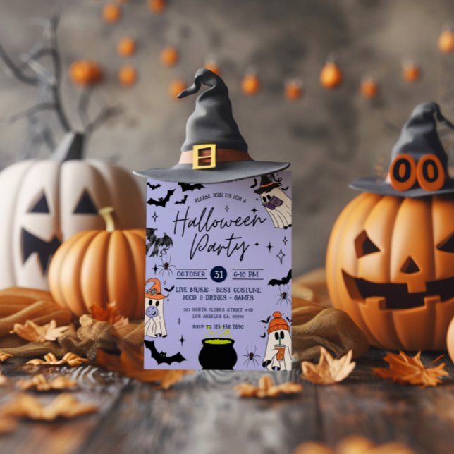 Black and Purple Halloween Party Invite (Creator Uploaded)