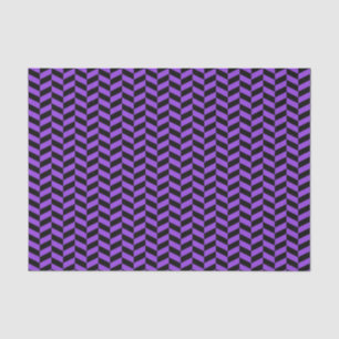 Black and Purple Herringbone Tissue Paper
