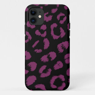 Black and Purple Leopard Pattern iPhone 11 Case