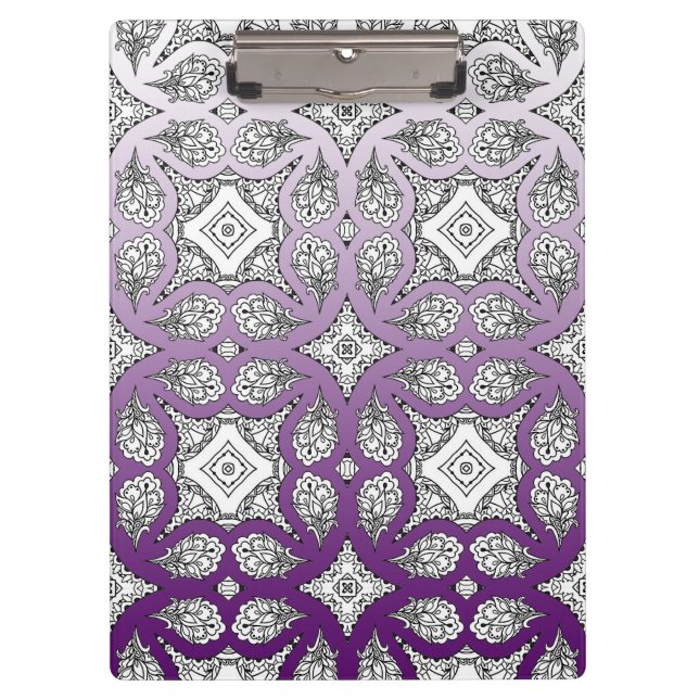 Black and Purple  Mandala Zen  Clipboar Clipboard (Front)