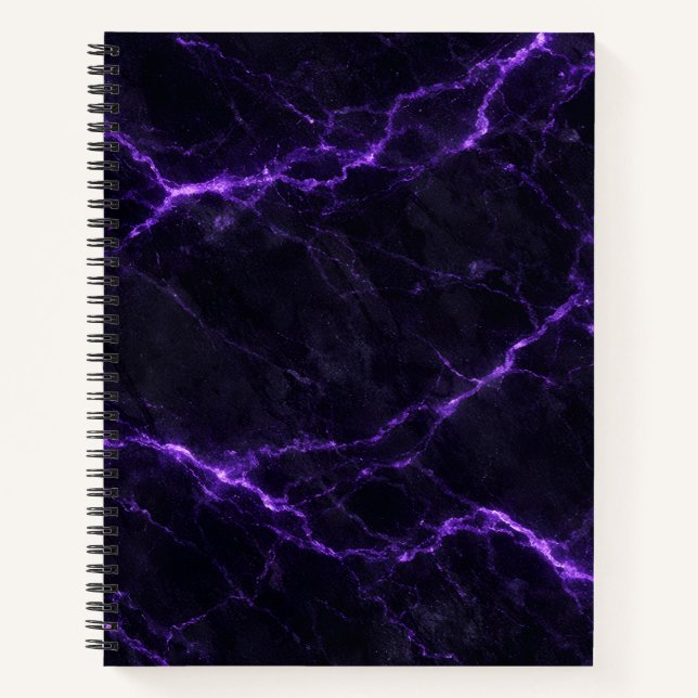 Black and Purple Marble Spiral Notebook (Front)