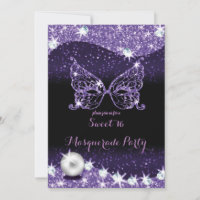 black and purple masquerade sweet 16 glitter