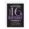 Black and Purple Modern Text Sweet 16th Party
