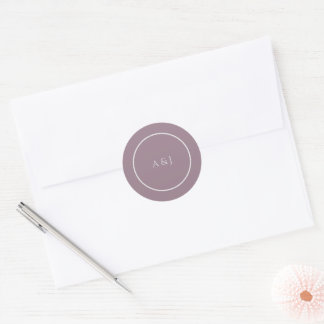 Black and Purple Moody Floral Classic Round Sticker