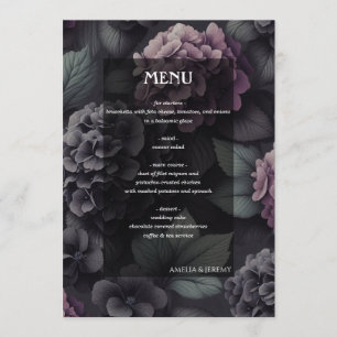 Black and Purple Moody Floral Menu