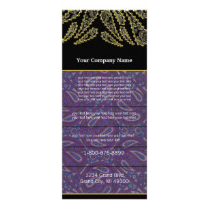 Black and Purple Paisley Swirled Rack Card