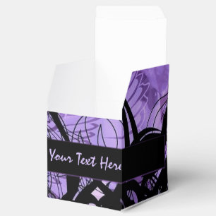 Black and Purple Pattern Cube Favour Box