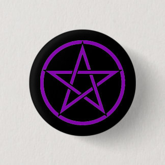 Black and Purple Pentacle Pentagram Button Badge