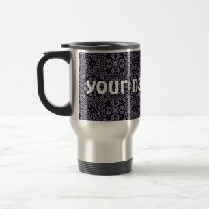 Black and purple punk kaleidoscope travel mug