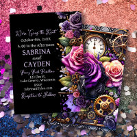 Black and Purple Roses Steampunk Gothic Wedding