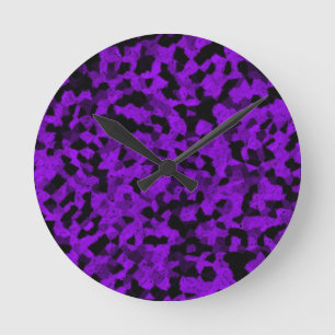 Black and Purple Round Clock
