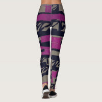 Black and Purple Scribble Leggings