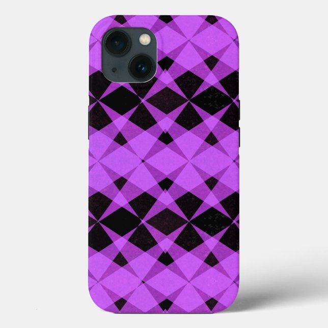 Black and purple stars pattern Case-Mate iPhone ca Case (Back)