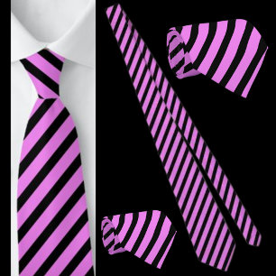 Black And Purple Striped Abstract Pattern Neck Tie