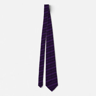 Black and Purple Striped Neck Tie