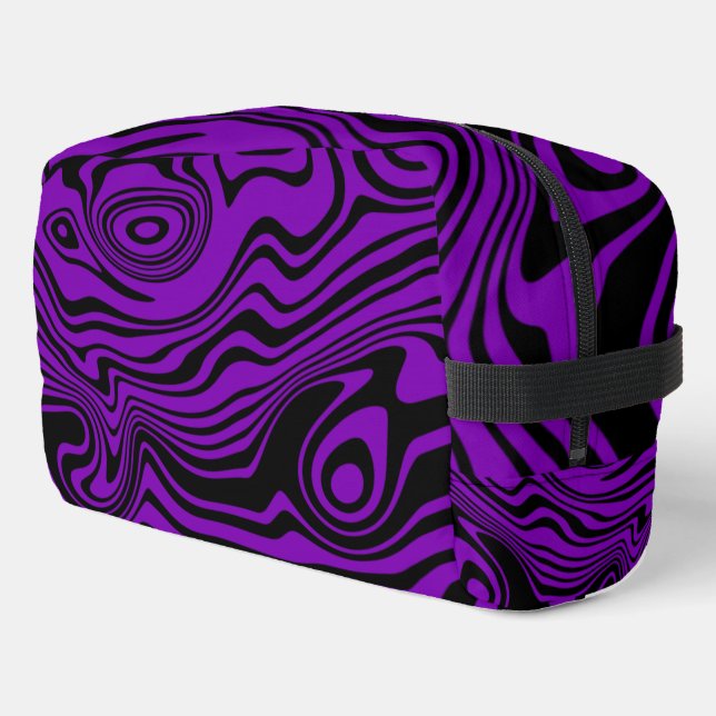 Black and Purple Waves Custom Colours Dopp Kit (Left Corner)