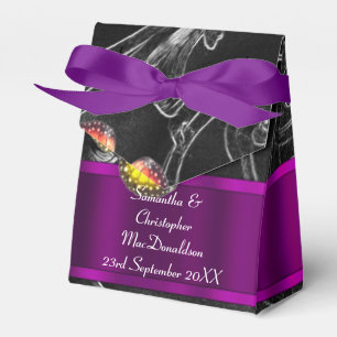 Black and purple wedding favour box