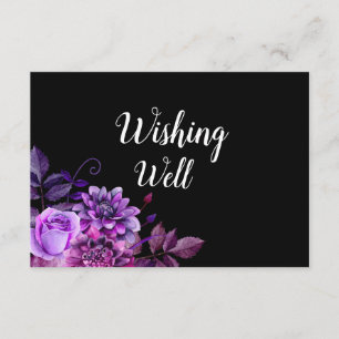 Black and purple wishing well. Wedding insert card