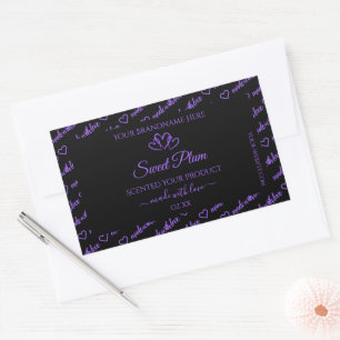 Black and Purple Words Cloud Product Labels Hearts