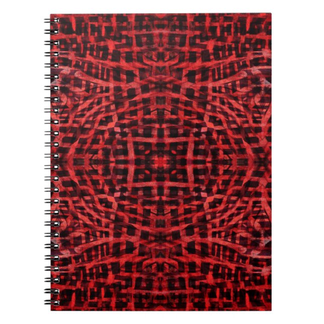 Black and red abstract pattern spiral notebook (Front)