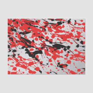 Black and Red Abstract Splash and Drip Tissue Paper