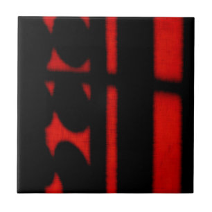 Black and Red Abstract Tile