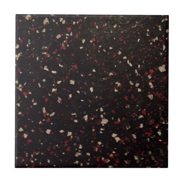 black and red and white speckled pattern tile (Front)