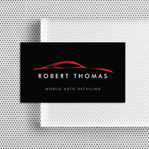 Black and Red Auto Detailing, Auto Repair Business Card