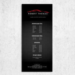 Black and Red Auto Detailing, Auto Repair Rack Card