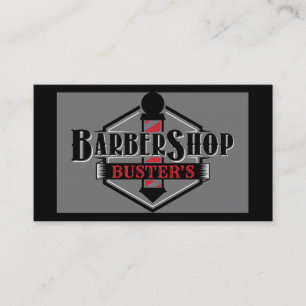 Black and Red Barber Logo Personalize Business Card