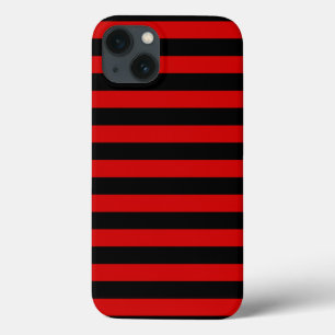 Black and Red Bold Stripes Pattern iPhone 13 Case