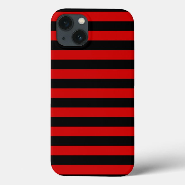 Black and Red Bold Stripes Pattern Case-Mate iPhone Case (Back)