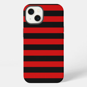 Black and Red Bold Stripes Pattern iPhone 13 Case