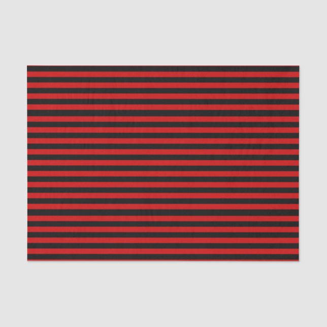 Black and Red Bold Stripes Pattern Tissue Paper (Front)
