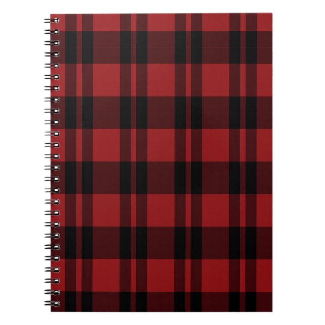 Black and Red Check Pattern Notebook (Front)
