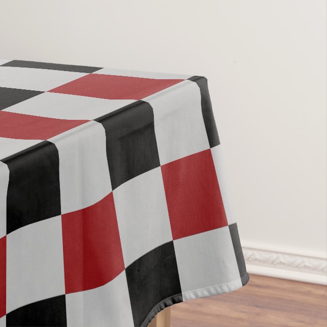 Black and Red Checkered Tablecloth (In Situ)