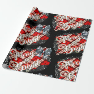 Black and Red Christmas  Wrapping Paper