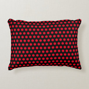 Black And Red Circle Polka Dot Patterns Pretty Decorative Cushion