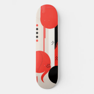 Black and red circles and shapes skateboard