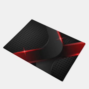 black and red colour doormat