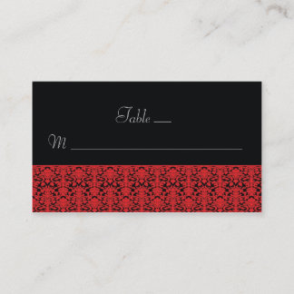 Black and Red Damask Place Cards