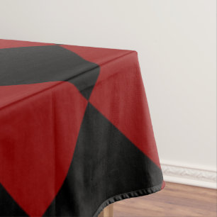 Black and Red Diamond Chequered Print Tablecloth