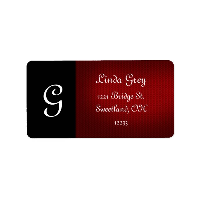 Black and Red Dramatic Address Label (Front)