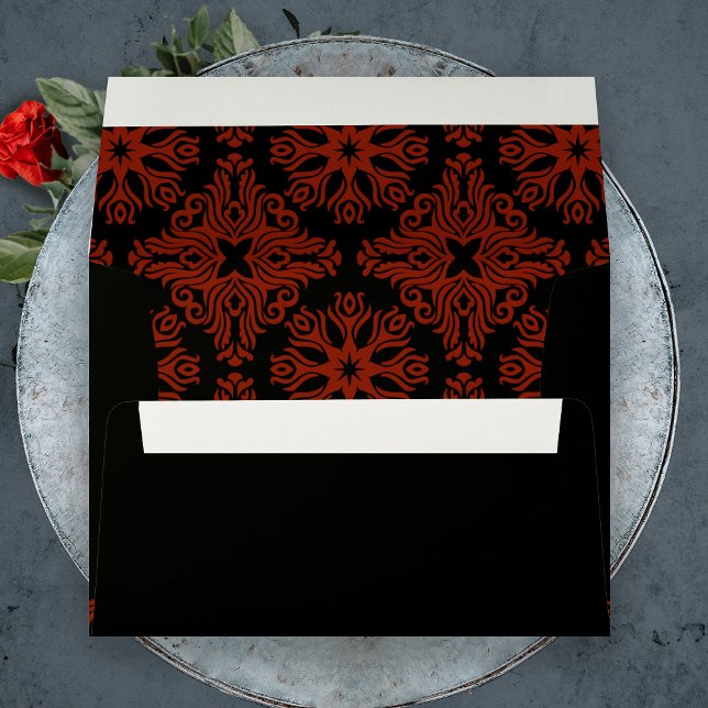 Black and Red Floral Gothic Elegant Wedding Envelope (Black and Red Floral Gothic Elegant Wedding Envelope)