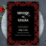 Black and Red Floral Gothic Wedding Save the Date Magnetic Invitation<br><div class="desc">Introducing black and red floral gothic dark elegant wedding save the date – the perfect way to inform your guests about the celebration to come. Featuring a striking black and red floral design, this magnetic invitation exudes sophistication and elegance, with a touch of gothic flair. The intricate floral pattern adds...</div>