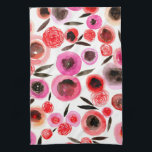 Black and Red Flowers Kitchen Towel<br><div class="desc">Hand-painted floral watercolor design by Bethany Eden.</div>