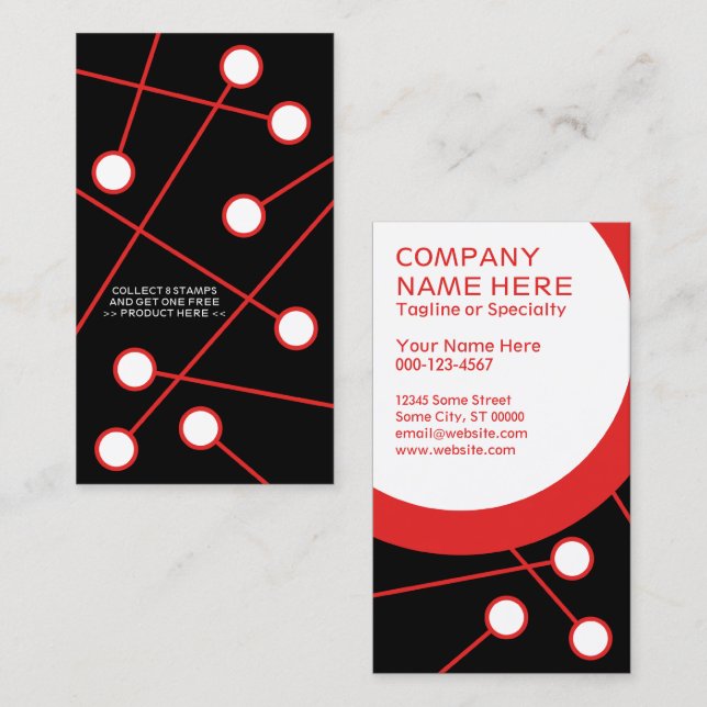 black and red frequent buyer card (Front/Back)