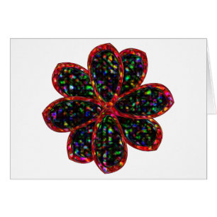 Black and Red Glitter Flower Card