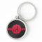 Black and red glitter monogram